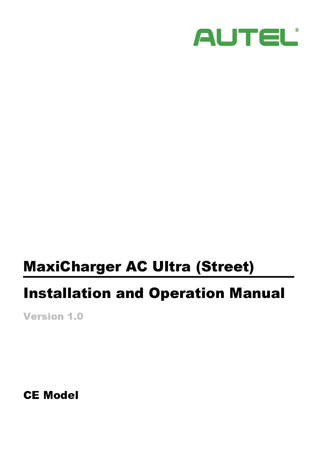 MaxiCharger AC Ultra Street Installation and Operation Manual