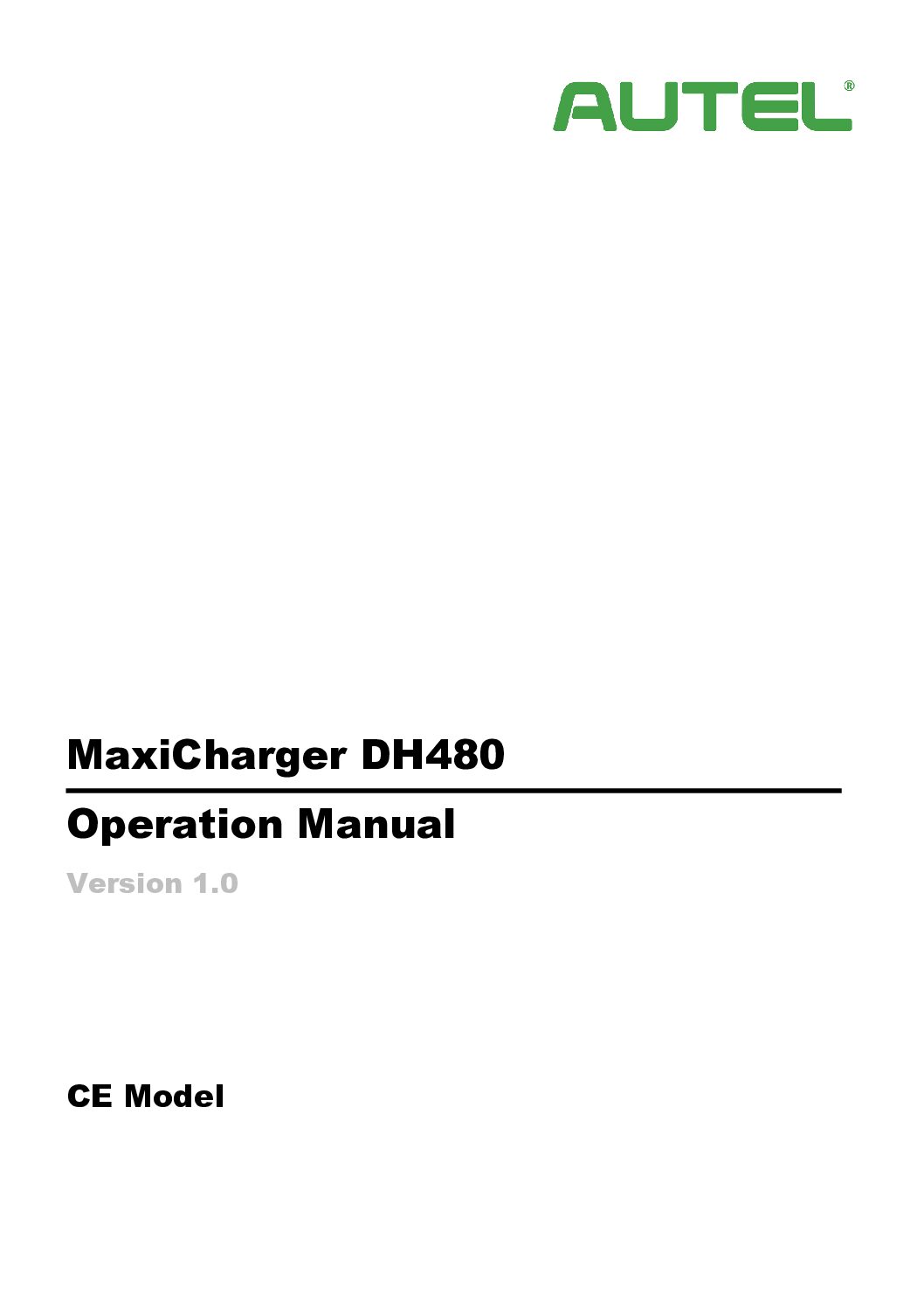 MaxiCharger DH480 Operation Manual