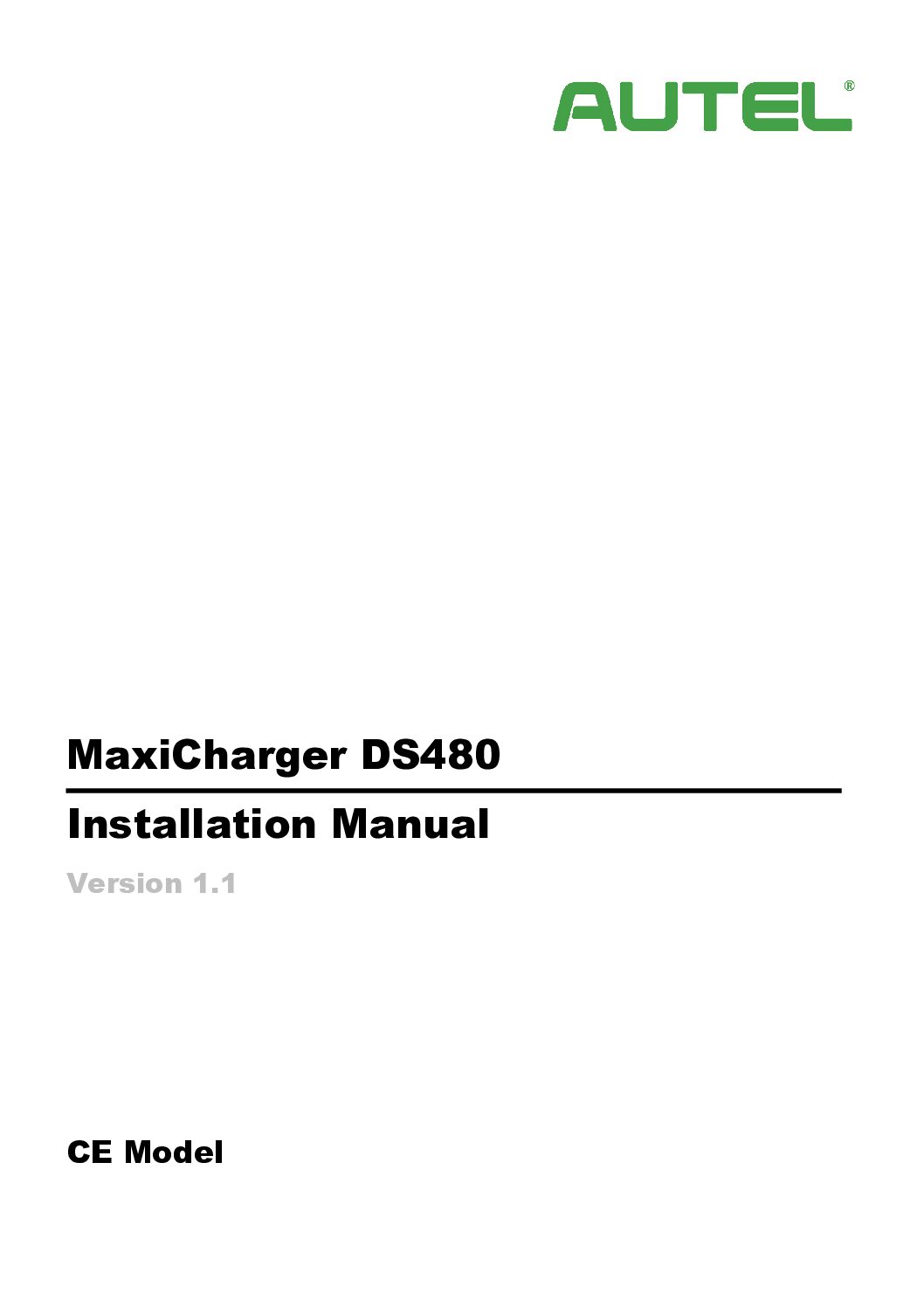 MaxiCharger DS480 Installation Manual
